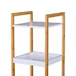 HOMCOM - Etagère en bambou de salle de bain étagère debout 3 paniers + 2 étagères dim. 32L x 30l x 130H cm beige blanc - vignette