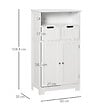 KLEANKIN - Meuble bas de salle de bain multi-rangements grande niche 2 tiroirs placard double porte avec étagère MDF blanc - vignette