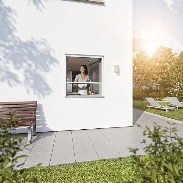 WINDHAGER - Enrouleur moustiquaire fenêtre - Aluminium - Blanc - 130x160cm - large