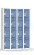 P.HENRY - Vestiaire 4 colonnes - 4 cases - Gris perle et bleu - vignette
