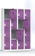 P.HENRY - Vestiaire 4 colonnes - 4 cases - Gris perle et prune - vignette