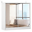 HOMCOM - Armoire murale miroir salle de bain 2 étagères dim. 48L x 14l x 45H cm panneaux particules MDF blanc - vignette