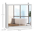 HOMCOM - Armoire murale miroir salle de bain 2 étagères dim. 48L x 14l x 45H cm panneaux particules MDF blanc - vignette