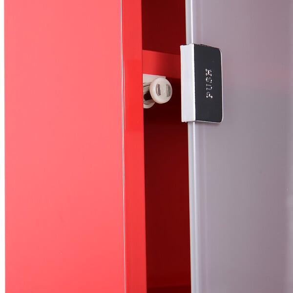 HOMCOM - Armoire à pharmacie 3 étagères 4 niveaux verrouillable porte verre trempé dépoli logo croix 30L x 12l x 60H cm acier inox rouge - large