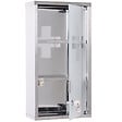 HOMCOM - Armoire à pharmacie 2 étagères 3 niveaux verrouillable porte verre trempé dépoli logo croix 25L x 12l x 48H cm acier inox - vignette