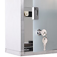 HOMCOM - Armoire à pharmacie 2 étagères 3 niveaux verrouillable porte verre trempé dépoli logo croix 25L x 12l x 48H cm acier inox - vignette