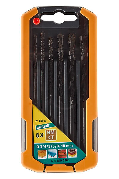 WOLFCRAFT - Coffret de forets universels S-6 - 3-10mm - large