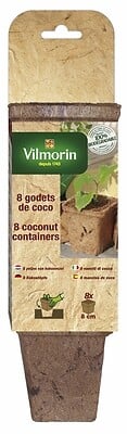 VILMORIN - Godets de semis en fibre de coco - 8 pièces - 8cm - large