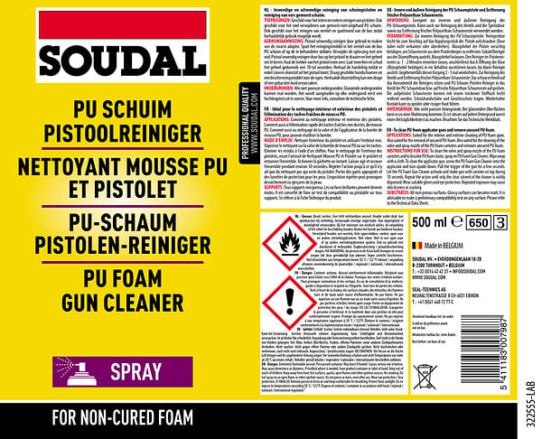 SOUDAL - Nettoyant mousse PU - Gun & Foamcleaner - 500ml - large