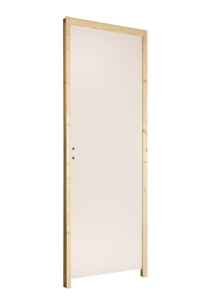BALLAY - Bloc-porte alvéolaire isoplane prépeint -204x93cm poussant droite / Huisserie bois brut, section : 66x56 mm - large
