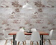 GRANDECO - Papier peint intissé brick white - Blanc - 159x280cm - vignette