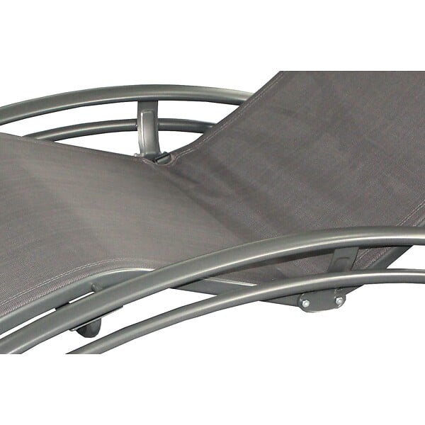 CONCEPT USINE - Transat gris ajustable et empilable 2 pièces avec pieds acier LIMEA - large