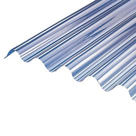 PEVEGLASS - Plaque PVC ondulé transparent PO 76-18 - 2,5x0,90m - large