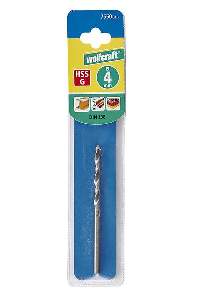 WOLFCRAFT - Foret à métaux HSS - 4mm - Meulé de précision - DIN 338 - large