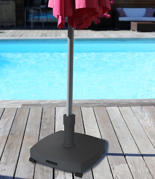 EDA - Pied parasol carré béton - Gris anthracite - 30kg - large