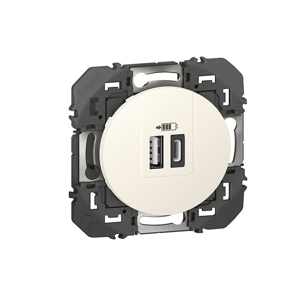 LEGRAND - Chargeur mural USB encastrable Dooxie Blanc 15W - large