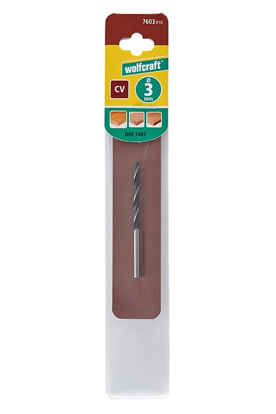 WOLFCRAFT - Foret à bois cylindrique - Acier chrome vanadium - 3,0mm - large