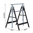 HOMCOM - Lot de 2 tréteaux pliables télescopiques hauteur réglable 80-130 cm noir - vignette