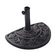 OUTSUNNY - Pied de parasol base de lestage parasol demi-cercle résine imitation fonte motif fleur 50L x 31l x 32H cm bronze - vignette