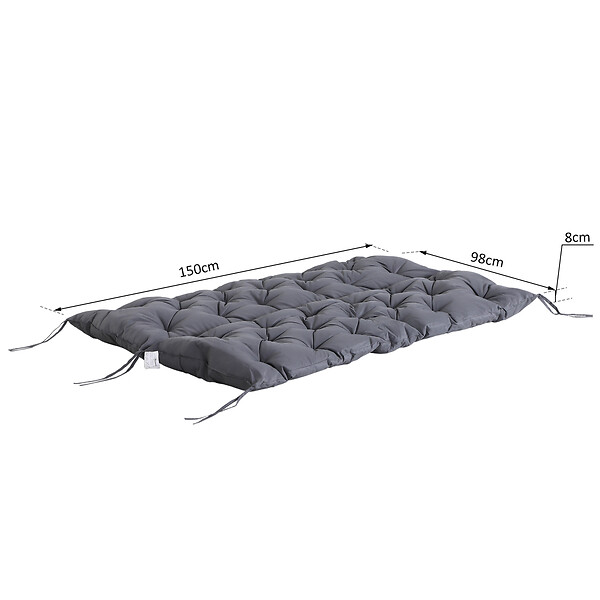 OUTSUNNY - Coussin matelas assise dossier pour banc de jardin balancelle canapé 3 places grand confort 150 x 98 x 8 cm gris - large
