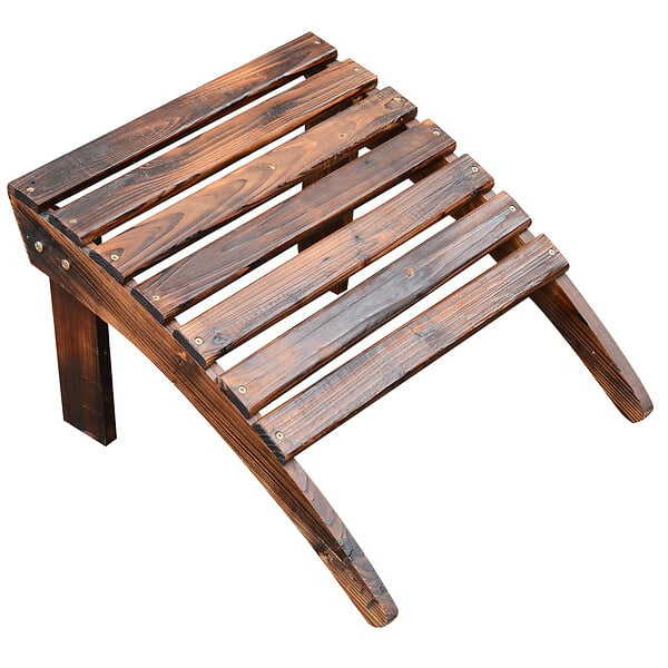 HOMCOM - Fauteuil de jardin adirondack chaise longue chaise plage avec tabouret bois de sapin - large