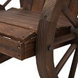 OUTSUNNY - Fauteuil de jardin Adirondack à bascule rocking chair style rustique chic accoudoirs roues charette bois sapin traité carbonisation - vignette