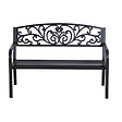 OUTSUNNY - Banc de jardin terrasse en acier fonte noir 3 places 127 x 60 x 87 cm charge max 220 Kg - vignette
