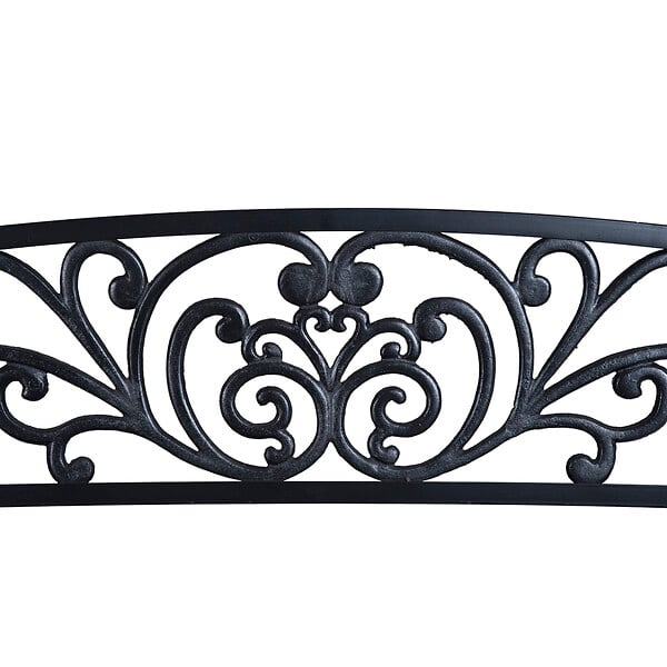 OUTSUNNY - Banc de jardin terrasse en acier fonte noir 3 places 127 x 60 x 87 cm charge max 220 Kg - large