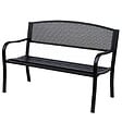 OUTSUNNY - Banc 3 places de jardin terrasse style contemporain 127L x 60l x 87H cm métal époxy anticorrosion noir - vignette