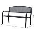 OUTSUNNY - Banc 3 places de jardin terrasse style contemporain 127L x 60l x 87H cm métal époxy anticorrosion noir - vignette