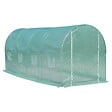 OUTSUNNY - Serre de jardin tunnel surface sol 10 m² 5L x 2l x 2,10H m châssis tubulaire renforcé porte zippée 8 fenêtres enroulables vert - vignette