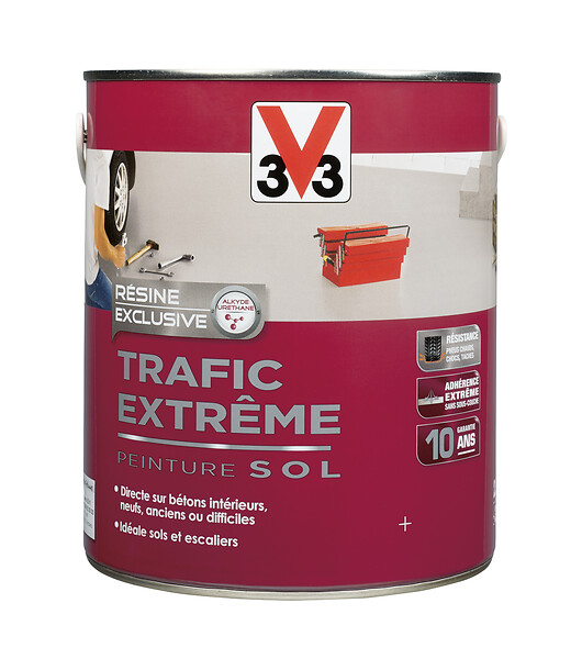V33 PEINTURE - Peinture sol exterieur Trafic extreme - Blanc satin - 2.5L - large