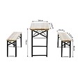OUTSUNNY - Table de camping pique-nique pliable portable + 2 bancs pliables métal époxy noir bois massif sapin - vignette