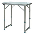 OUTSUNNY - Table pliante table de camping table de jardin hauteur réglable aluminium MDF blanc - vignette