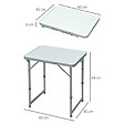 OUTSUNNY - Table pliante table de camping table de jardin hauteur réglable aluminium MDF blanc - vignette