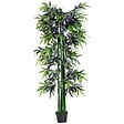 OUTSUNNY - Bambou artificiel XXL 1,80H m 1105 feuilles denses réalistes pot inclus noir vert - vignette