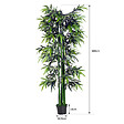 OUTSUNNY - Bambou artificiel XXL 1,80H m 1105 feuilles denses réalistes pot inclus noir vert - vignette