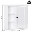 HOMCOM - Armoire haute murale de salle de bain ou WC placard 1 porte 3 niches dim. 53L x 14,5l x 50,5H cm MDF panneaux particules blanc - vignette