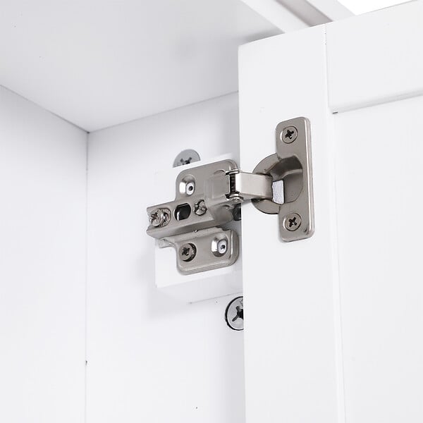HOMCOM - Armoire haute murale de salle de bain ou WC placard 1 porte 3 niches dim. 53L x 14,5l x 50,5H cm MDF panneaux particules blanc - large