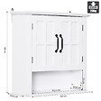 HOMCOM - Armoire haute murale de salle de bain ou WC placard 2 portes 2 étagères niche dim. 60L x 20l x 58H cm MDF panneaux particules blanc - vignette