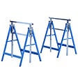 HOMCOM - Lot de 2 tréteaux pliables télescopiques hauteur réglable 80-130 cm bleu - vignette