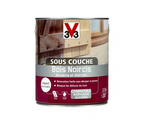 V33 BOIS - Sous-couche extérieure Bois Noircis - Blanc - 2.5L - large