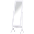 HOMCOM - Miroir à pied inclinaison réglable dim. 47L x 46l x 148H cm MDF blanc - vignette