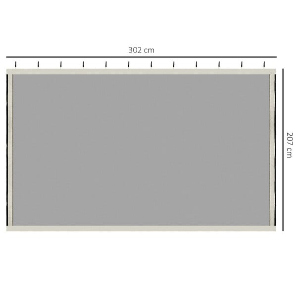 OUTSUNNY - Moustiquaires pour tonnelle barnum pavillon de jardin 3 x 3 m - lot de 4 moustiquaires zippées + crochets d'attaches - polyester nylon - large