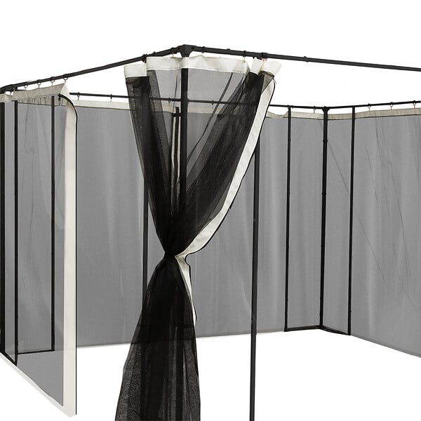 OUTSUNNY - Moustiquaires pour tonnelle barnum pavillon de jardin 3 x 4 m - lot de 4 moustiquaires zippées + crochets d'attaches - polyester nylon - large