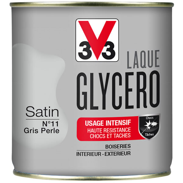 V33 PEINTURE - Peinture laque glycéro - Gris Perle - Satin - 0,5L - large