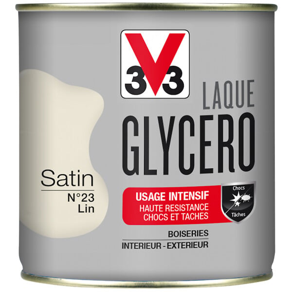 V33 PEINTURE - Peinture laque Glycero - Lin - Satin - 0,5L - large