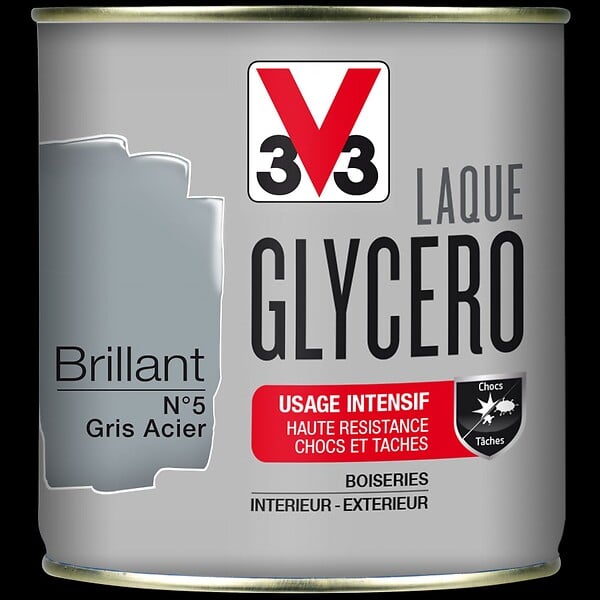 V33 PEINTURE - Peinture laque glycéro - Gris ardoise - Brillant - 0,5L - large