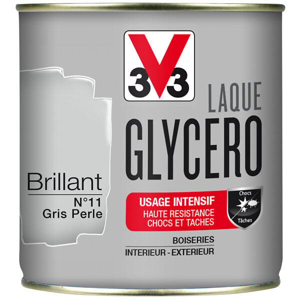 V33 PEINTURE - Peinture laque glycéro - Gris perle - Brillant - 0,5L - large