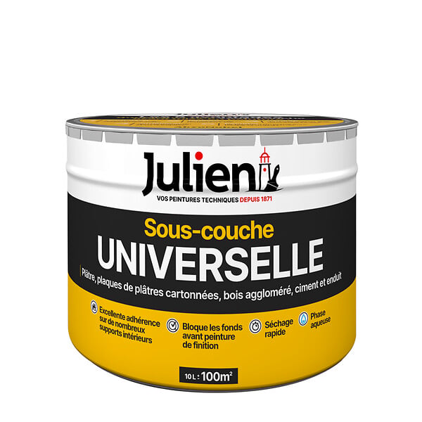 JULIEN - Peinture sous-couche universelle - Blanc - Mat - 10L - large